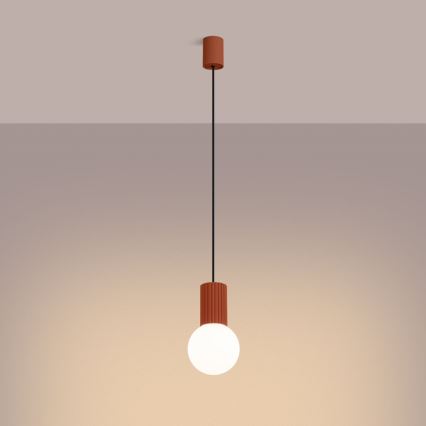 Hanglamp aan een koord HALO 1xG9/8W/230V diameter 12 cm oranje
