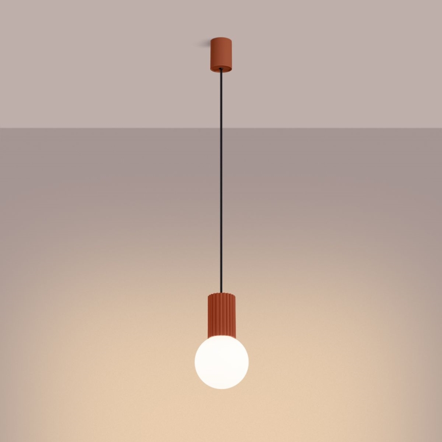 Hanglamp aan een koord HALO 1xG9/8W/230V diameter 12 cm oranje