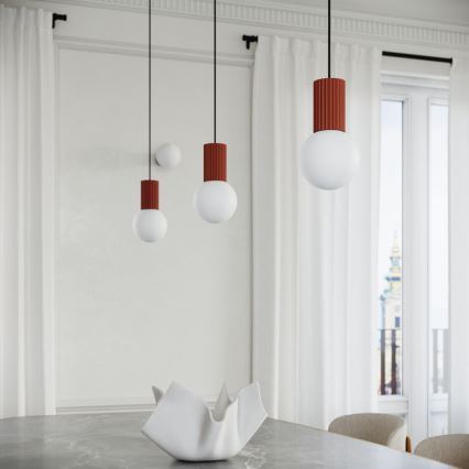 Hanglamp aan een koord HALO 1xG9/8W/230V diameter 12 cm oranje