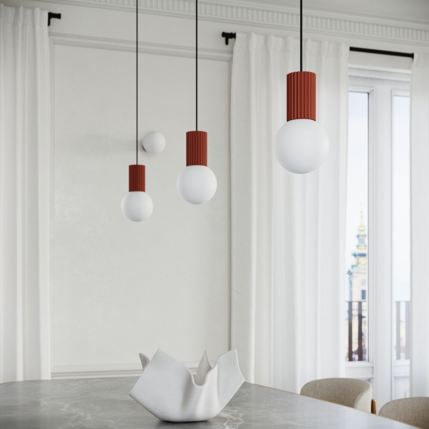 Hanglamp aan een koord HALO 1xG9/8W/230V diameter 12 cm oranje