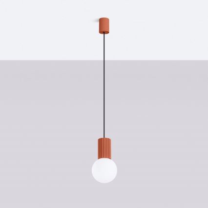 Hanglamp aan een koord HALO 1xG9/8W/230V diameter 12 cm oranje