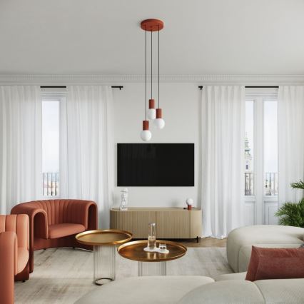 Hanglamp aan een koord HALO 3xG9/8W/230V diameter 25 cm oranje