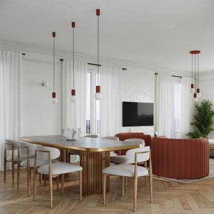 Hanglamp aan een koord HALO 3xG9/8W/230V diameter 25 cm oranje