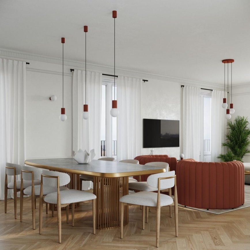 Hanglamp aan een koord HALO 3xG9/8W/230V diameter 25 cm oranje