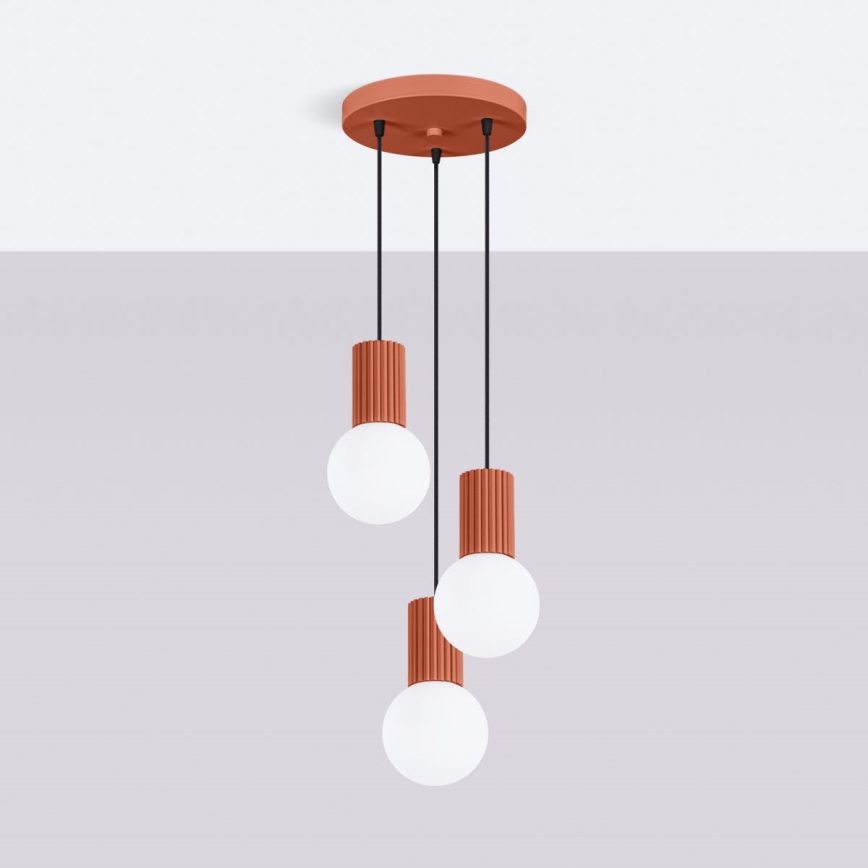 Hanglamp aan een koord HALO 3xG9/8W/230V diameter 25 cm oranje