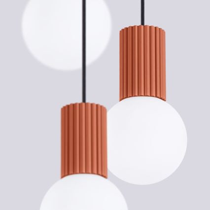 Hanglamp aan een koord HALO 3xG9/8W/230V diameter 25 cm oranje