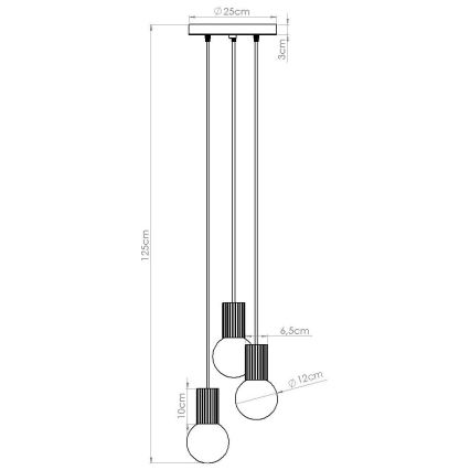 Hanglamp aan een koord HALO 3xG9/8W/230V diameter 25 cm oranje