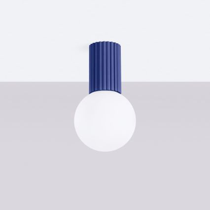 Badkamer plafondlamp HALO 1xG9/8W/230V diameter 12 cm IP44 blauw