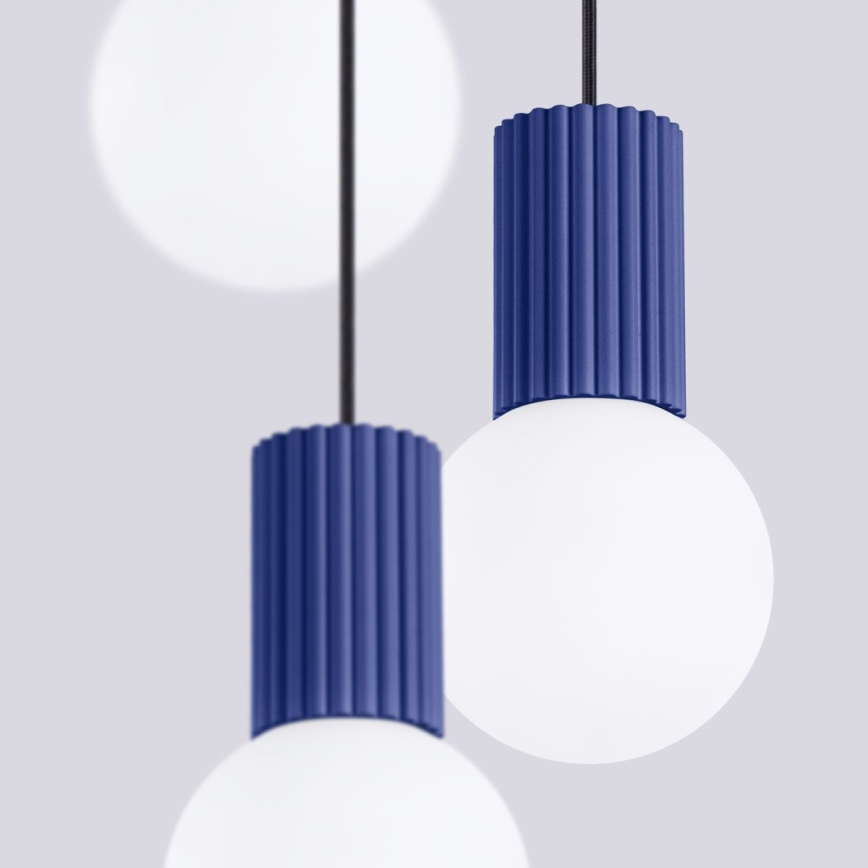 Hanglamp aan een koord HALO 3xG9/8W/230V diameter 25 cm blauw
