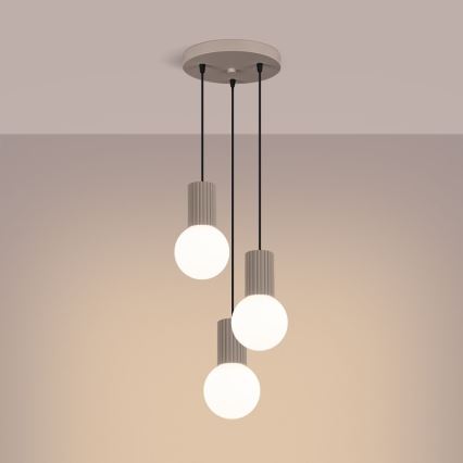 Hanglamp aan een koord HALO 3xG9/8W/230V diameter 25 cm beige