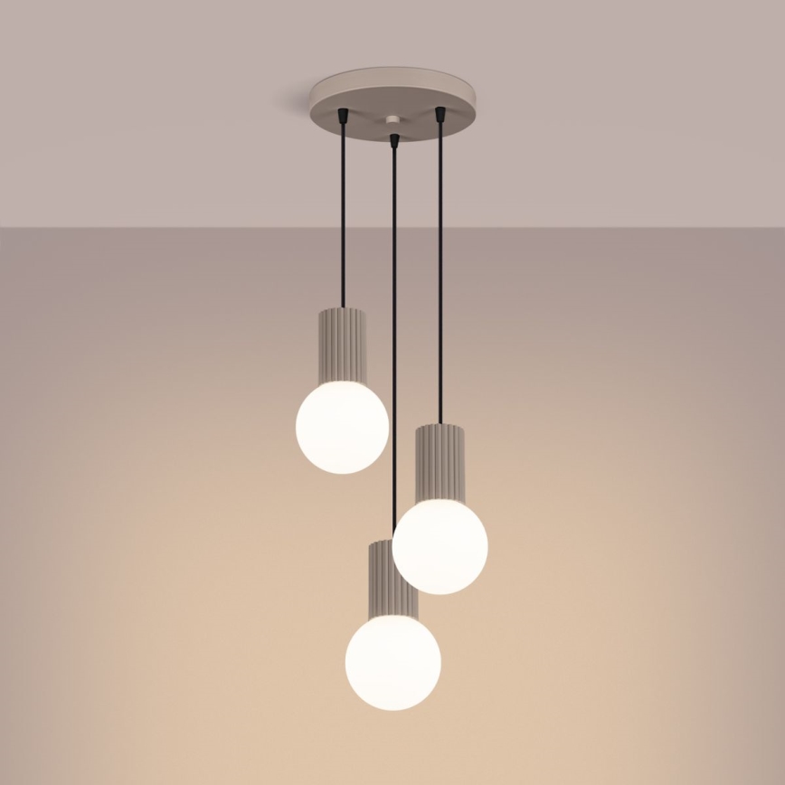 Hanglamp aan een koord HALO 3xG9/8W/230V diameter 25 cm beige