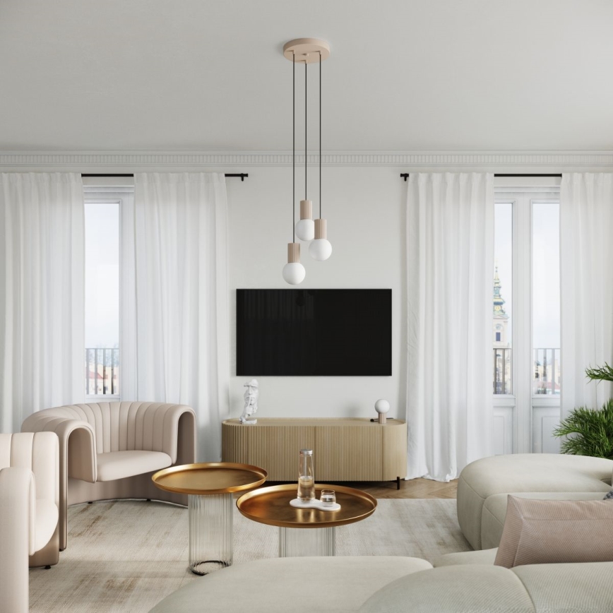 Hanglamp aan een koord HALO 3xG9/8W/230V diameter 25 cm beige