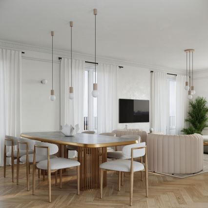 Hanglamp aan een koord HALO 3xG9/8W/230V diameter 25 cm beige