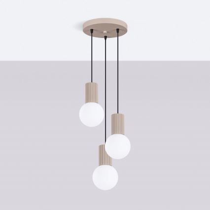 Hanglamp aan een koord HALO 3xG9/8W/230V diameter 25 cm beige