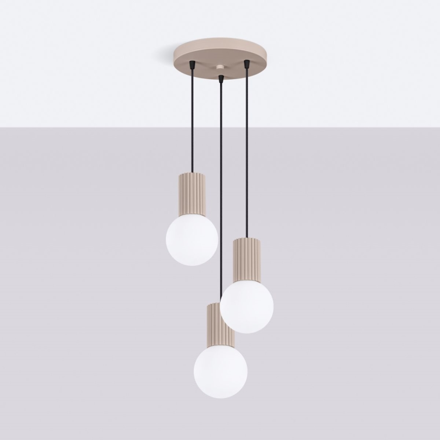 Hanglamp aan een koord HALO 3xG9/8W/230V diameter 25 cm beige