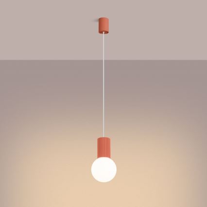 Hanglamp aan een koord HALO 1xG9/8W/230V diameter 12 cm roze