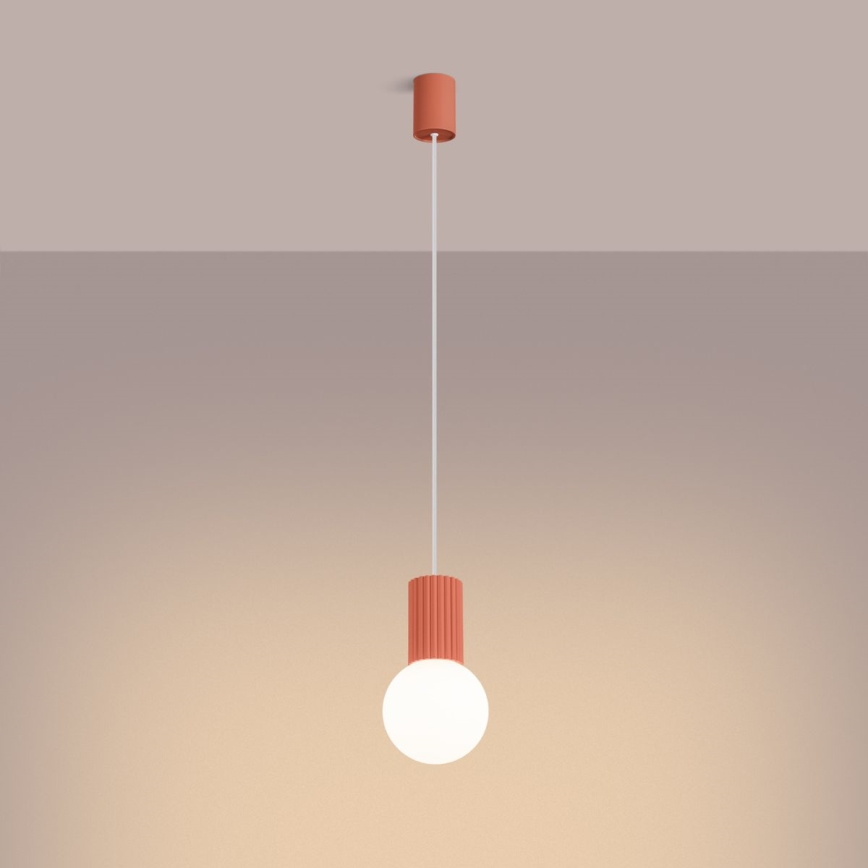 Hanglamp aan een koord HALO 1xG9/8W/230V diameter 12 cm roze