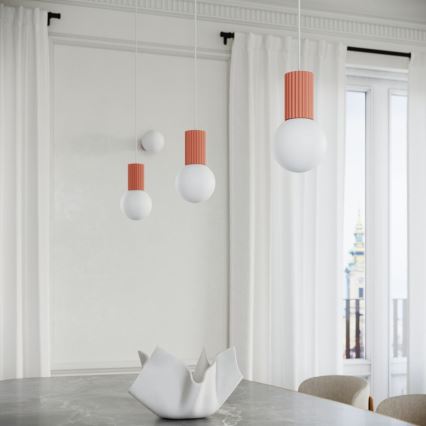 Hanglamp aan een koord HALO 1xG9/8W/230V diameter 12 cm roze