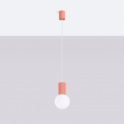 Hanglamp aan een koord HALO 1xG9/8W/230V diameter 12 cm roze