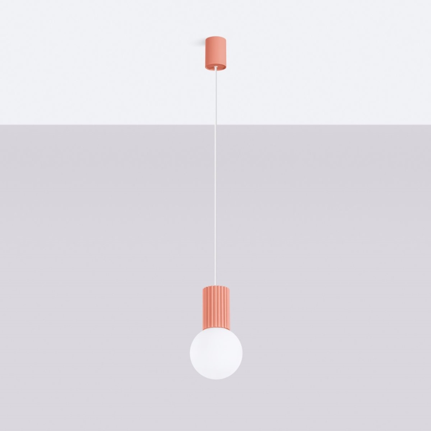 Hanglamp aan een koord HALO 1xG9/8W/230V diameter 12 cm roze