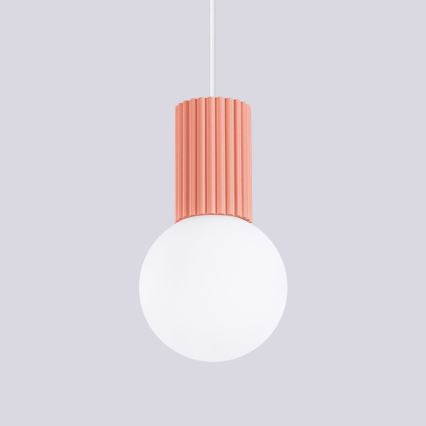 Hanglamp aan een koord HALO 1xG9/8W/230V diameter 12 cm roze