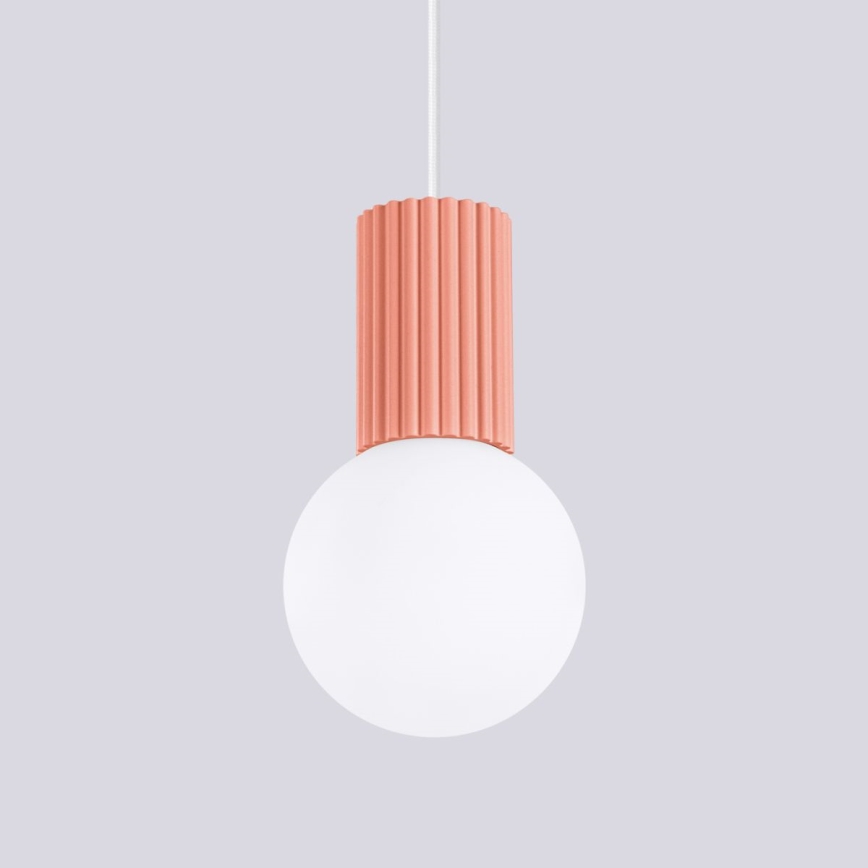 Hanglamp aan een koord HALO 1xG9/8W/230V diameter 12 cm roze