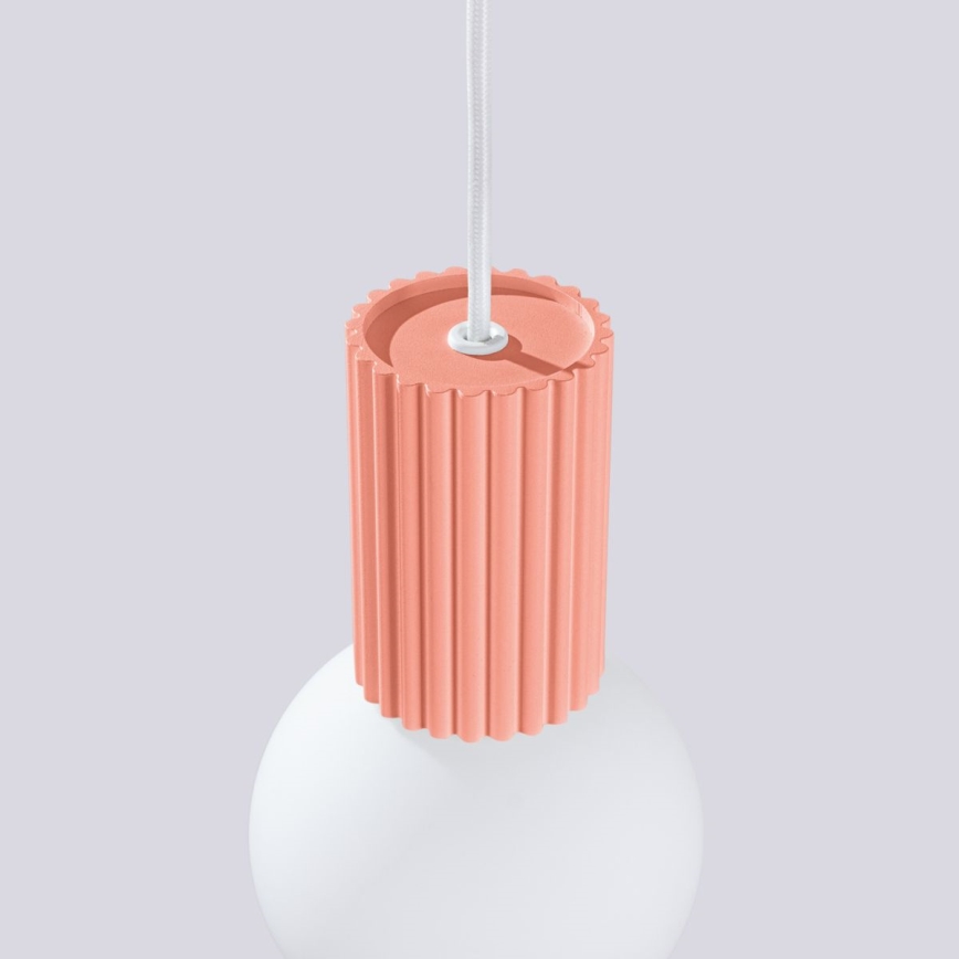 Hanglamp aan een koord HALO 1xG9/8W/230V diameter 12 cm roze