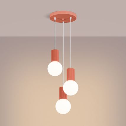 Hanglamp aan een koord HALO 3xG9/8W/230V diameter 25 cm roze