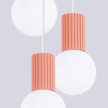 Hanglamp aan een koord HALO 3xG9/8W/230V diameter 25 cm roze