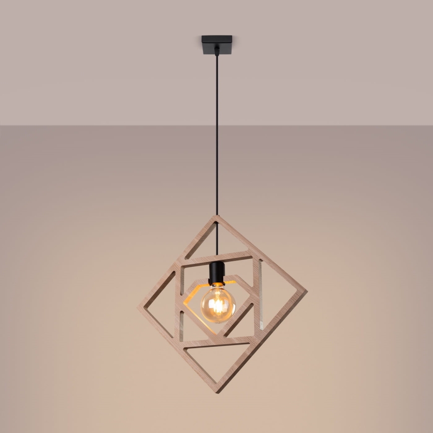 Hanglamp aan een koord CARO 1xE27/15W/230V beuken