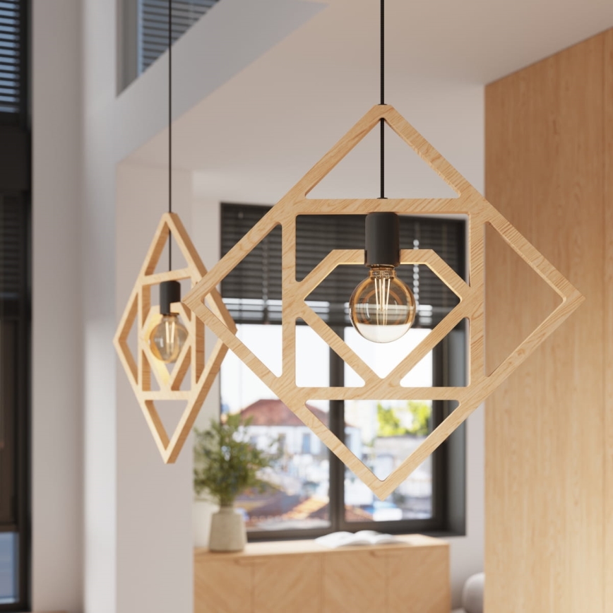 Hanglamp aan een koord CARO 1xE27/15W/230V beuken