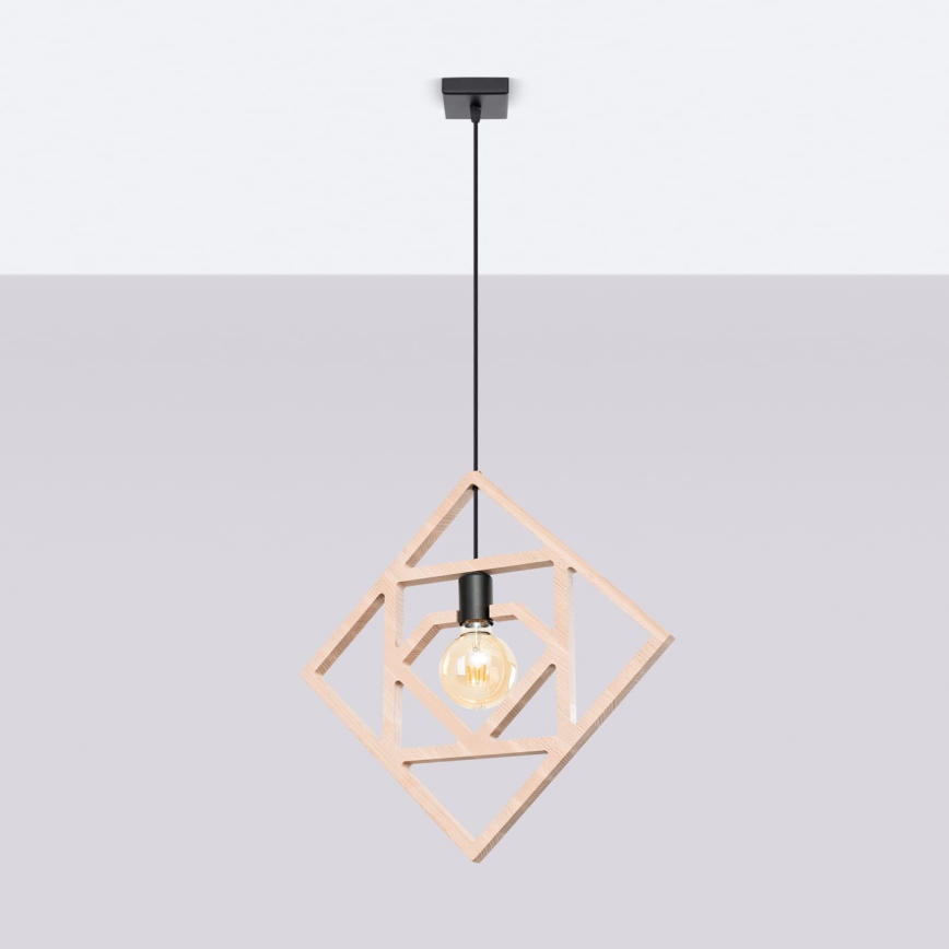 Hanglamp aan een koord CARO 1xE27/15W/230V beuken