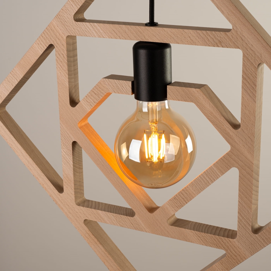 Hanglamp aan een koord CARO 1xE27/15W/230V beuken