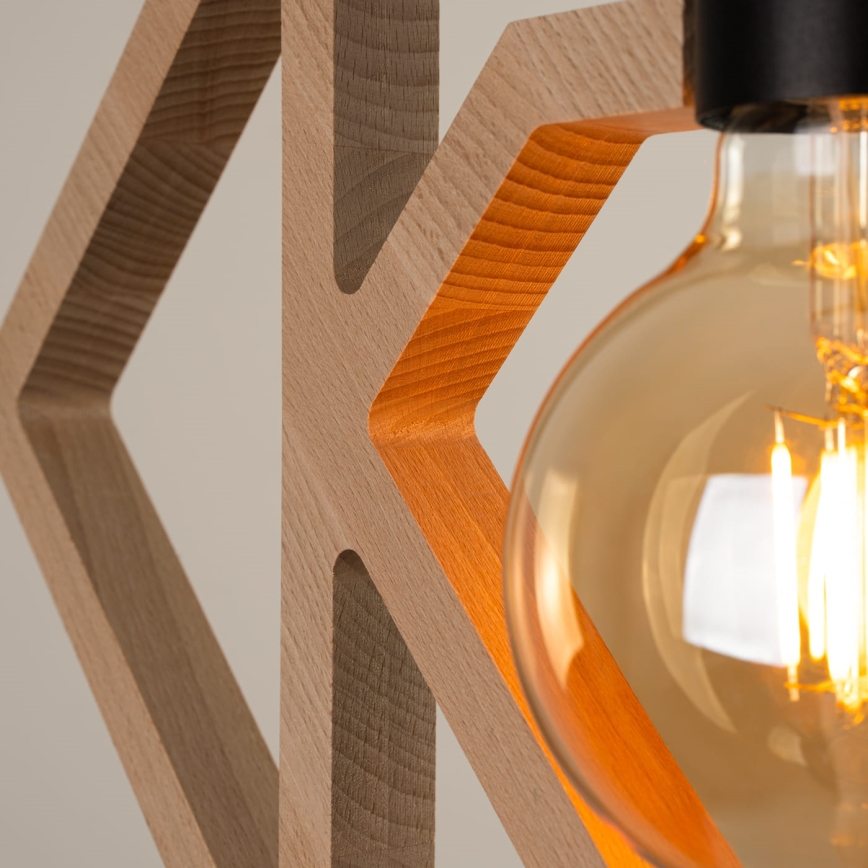 Hanglamp aan een koord CARO 1xE27/15W/230V beuken
