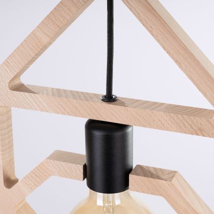 Hanglamp aan een koord CARO 1xE27/15W/230V beuken