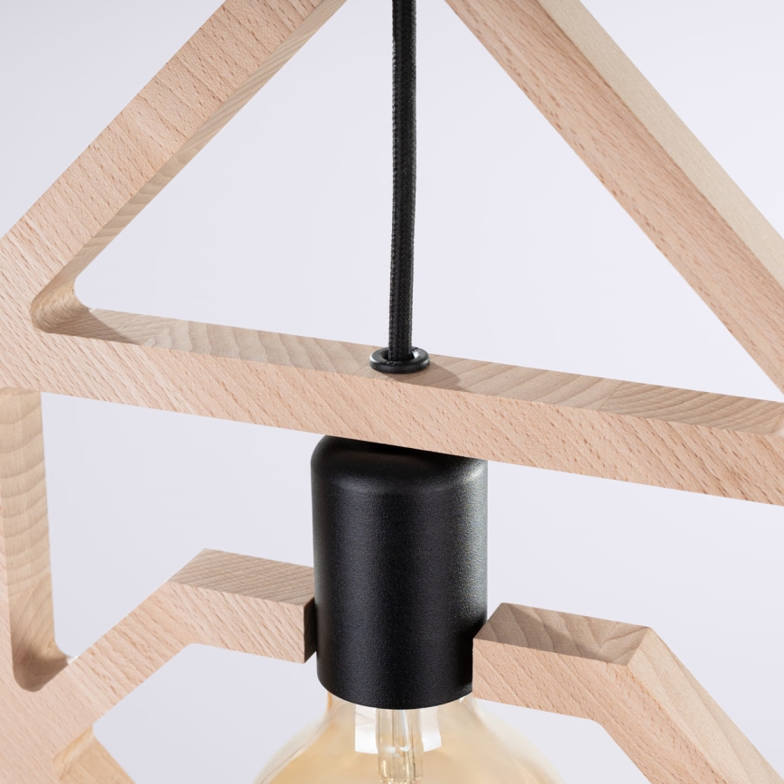 Hanglamp aan een koord CARO 1xE27/15W/230V beuken