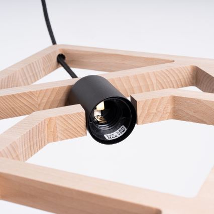 Hanglamp aan een koord CARO 1xE27/15W/230V beuken