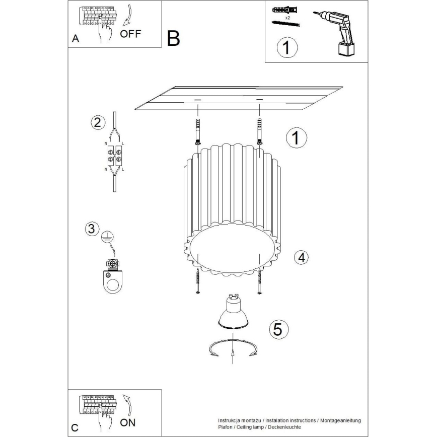 Spotlamp AURA 1xGU10/10W/230V 10 cm wit