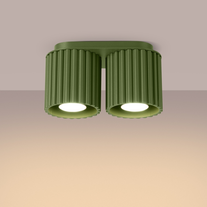 Spotlamp AURA 2xGU10/10W/230V groen