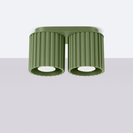Spotlamp AURA 2xGU10/10W/230V groen