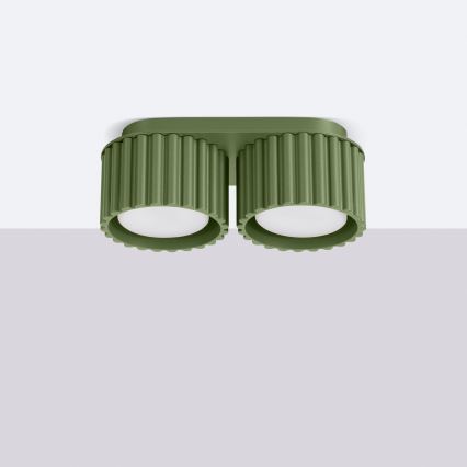 Plafondspot AURA 2xGX53/10W/230V groen