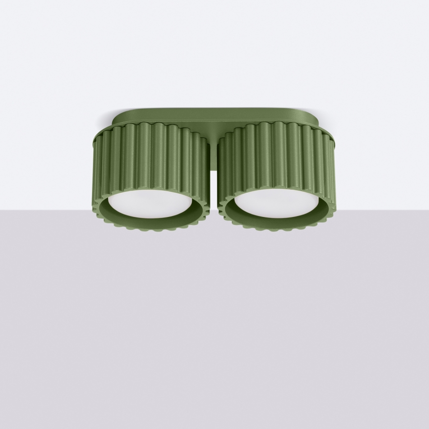 Plafondspot AURA 2xGX53/10W/230V groen