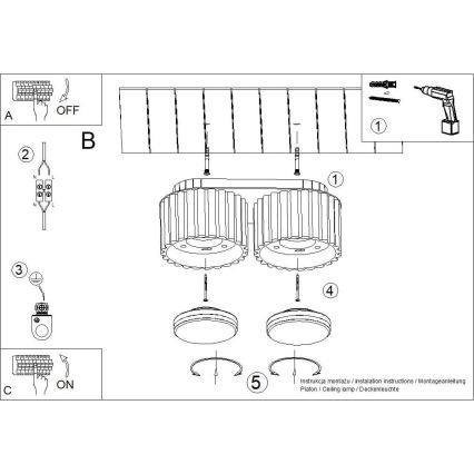 Plafondspot AURA 2xGX53/10W/230V groen