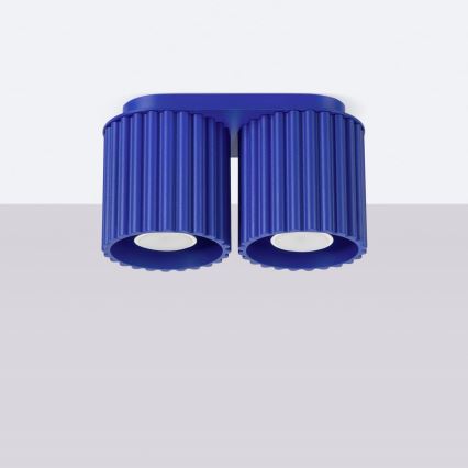 Plafondspot AURA 2xGU10/10W/230V blauw
