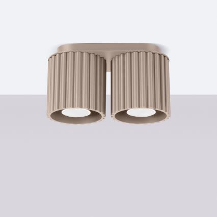 Plafondspot AURA 2xGU10/10W/230V taupe