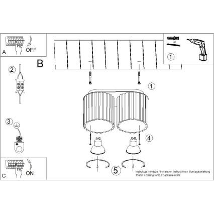 Plafondspot AURA 2xGU10/10W/230V taupe