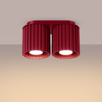 Spotlamp AURA 2xGU10/10W/230V rood