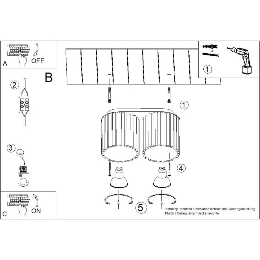 Spotlamp AURA 2xGU10/10W/230V rood