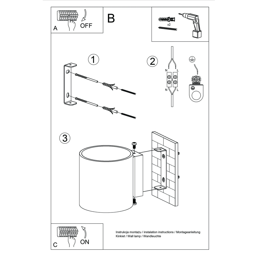 Wandspot ORBIS 1xG9/8W/230V beton/groen