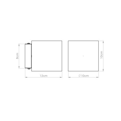 Wandspot ORBIS 1xG9/8W/230V beton/crème